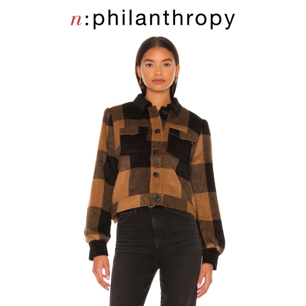 n:Philanthropy Buffalo Plaid Crop Jacket